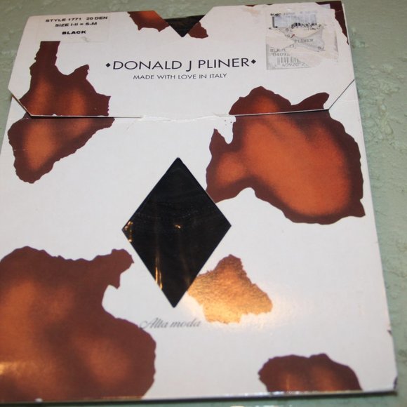 Donald J. Pliner Alta Moda Sheer Black Suspender Tights Style Hose  Size S-M - Picture 9 of 10